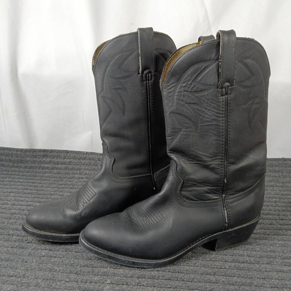 Durango Men Leather Western Cowboy Boots Black - Picture 1 of 7